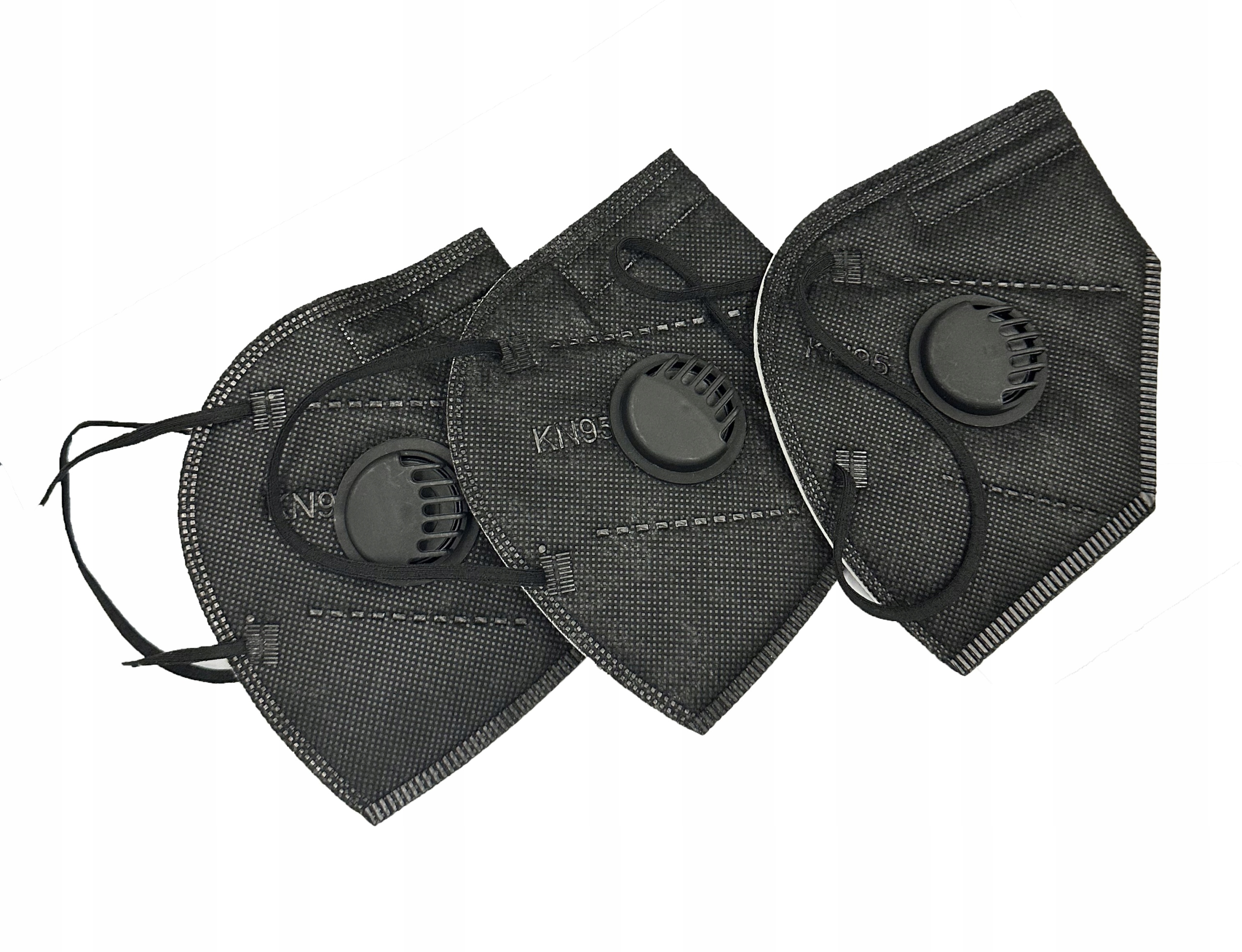 100 SZT MASKA MASECZKA Z ZAWORKIEM KN95 FFP2 CZARNA ANTYWIRUSOWA Model FFP2 KN95  (black classic)