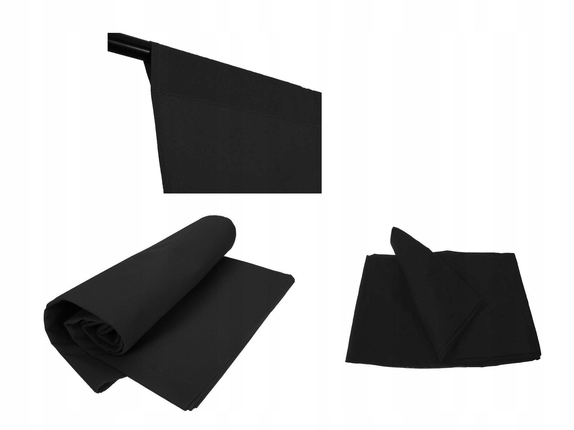 

Czarne tło materiałowe bawełna Muslin black 3x3m