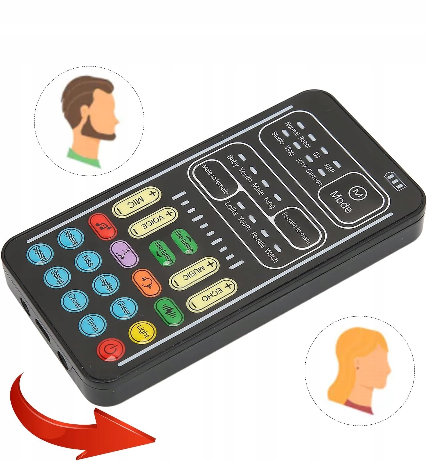 MODULATOR GŁOSU ZMIENIACZ DŹWIĘKU TRYBÓW MOWY Kod producenta 439