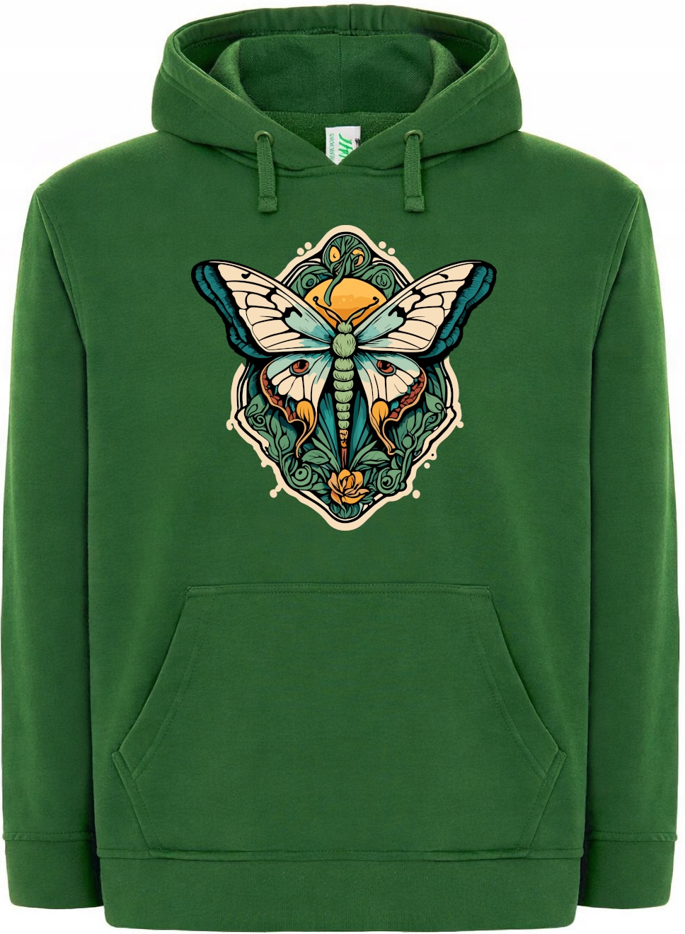 Mikina s kapucí Motýl Sladký barevný potisk r.XL