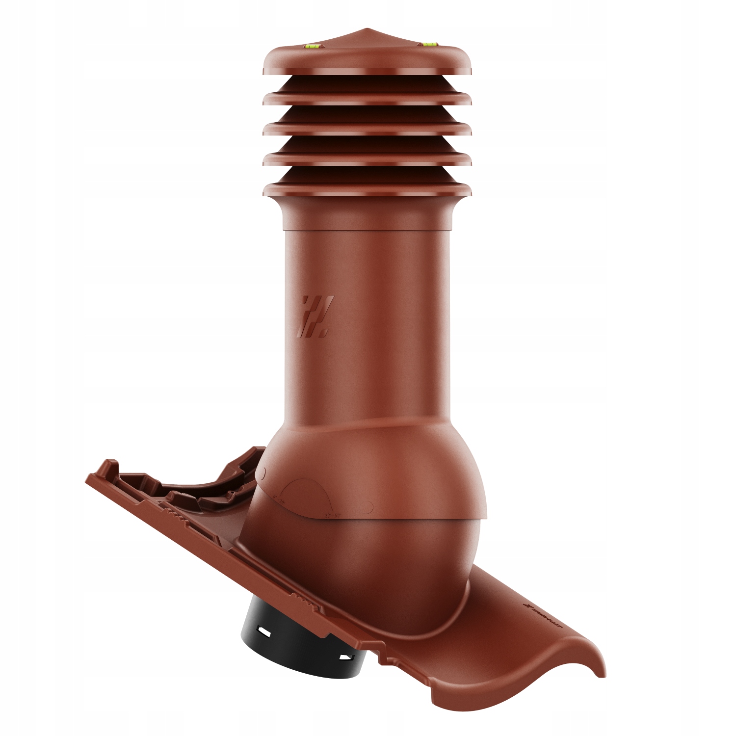 Větrací komín fi125 HiVent střešní taška Roben Milano Měděná Angoba