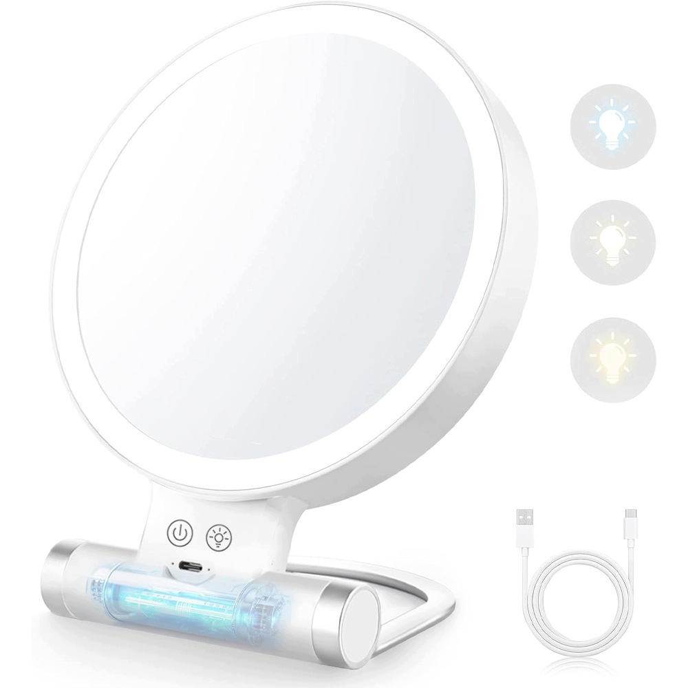 Inteligentní Led Kosmetické Zrcátko Skládací Usb 3 Režimy Dotykového Světla