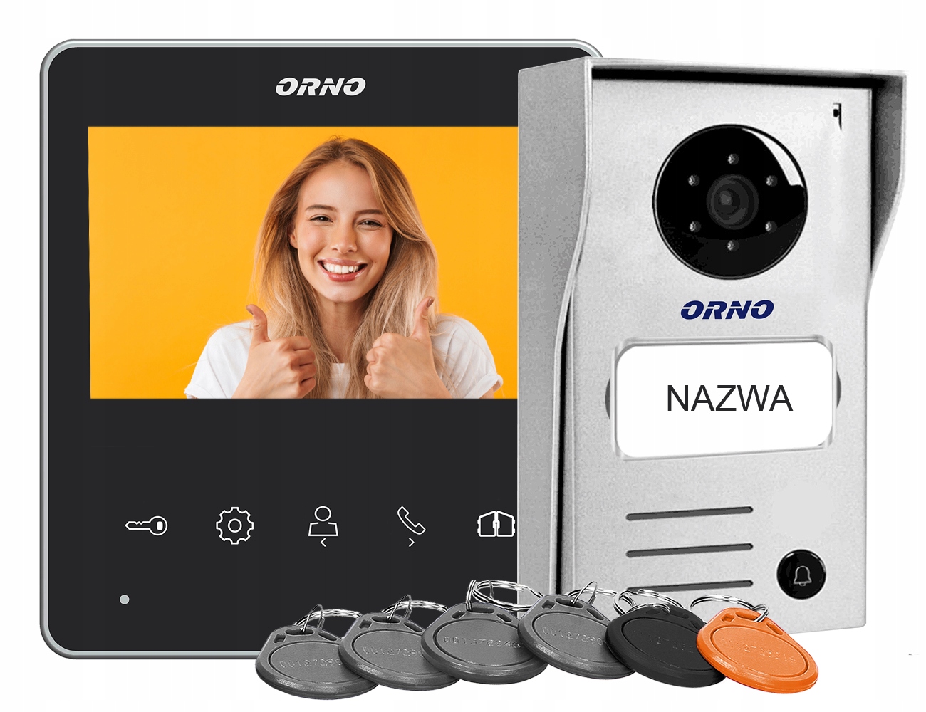 

Wideodomofon Rfid Brama Furtka Wideo Breloki Orno