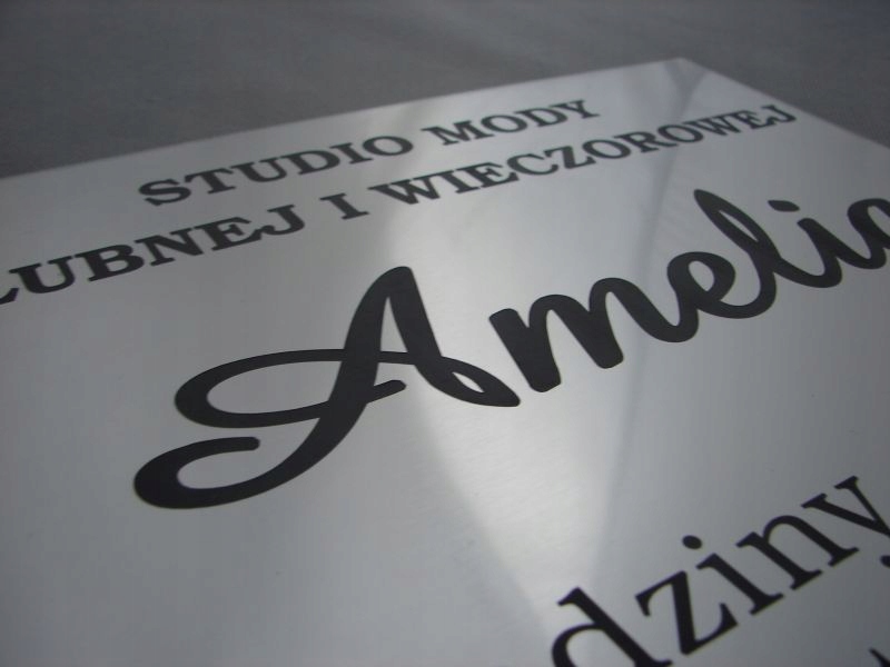 Szyld tabliczka informacyjna 30x20cm srebrna Szerokość produktu 30 cm