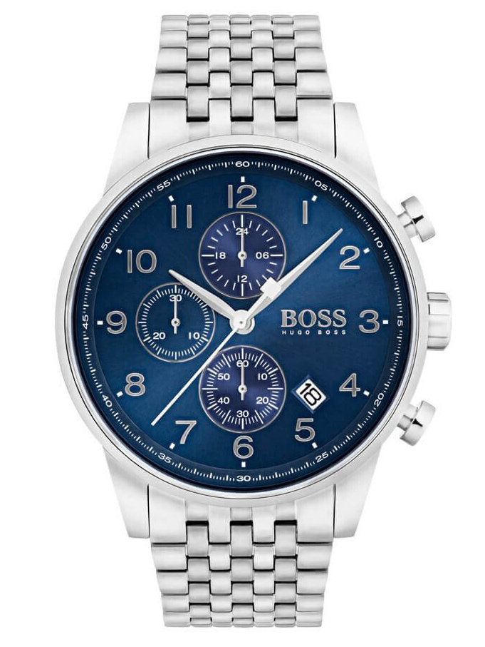 Pánské Hodinky Hugo Boss 1513498 Stříbrný Chronograf 50M Dárek Pro Kluka