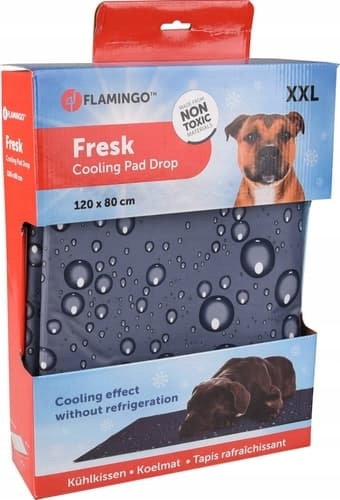 Levně Flamingo Chladící podložka šedá vzor kapky XXL 120x80cm