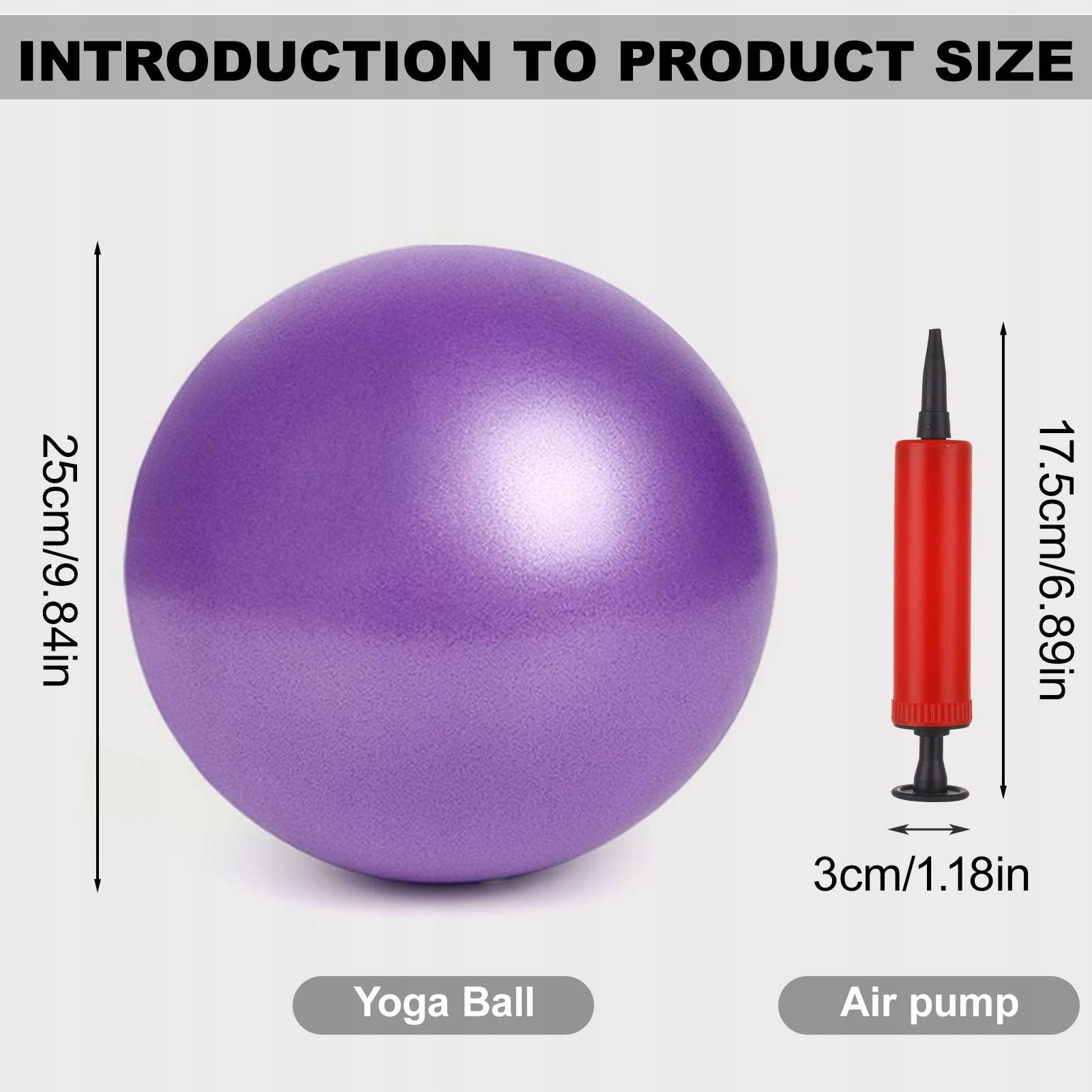 AUIDY_6TXD Zestaw 2 Piłek Gimnastycznych 25cm Do Jogi Pilates Fizjoterapii — miniatura 3