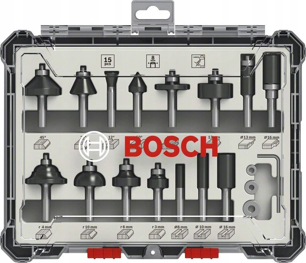 

Bosch 2607017472 Zestaw Frezy 15 Szt Do Drewna 8MM