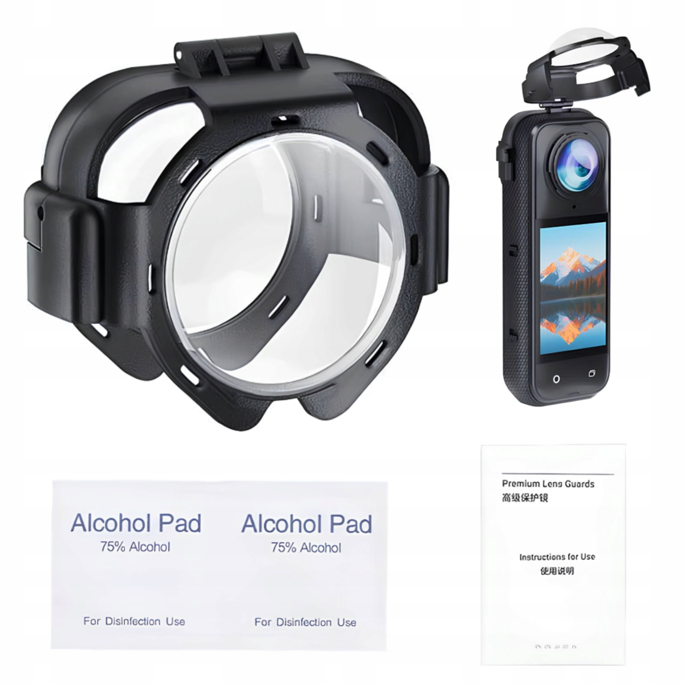 Zaklapávací ochranná krytka objektivu z optického skla pro Insta360 X5