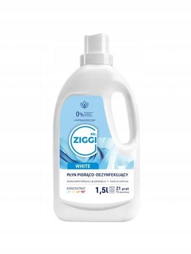 Levně 2x Mr. Ziggi White Prací dezinfekční přípravek Gel na bílé prádlo 1,5 L