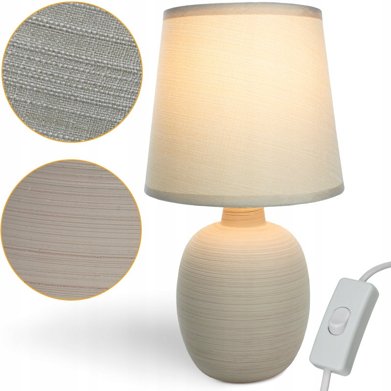 Dekoracyjna Ceramiczna Lampka Na Stolik Lampa Abażur Nowoczesna Nocna Boho