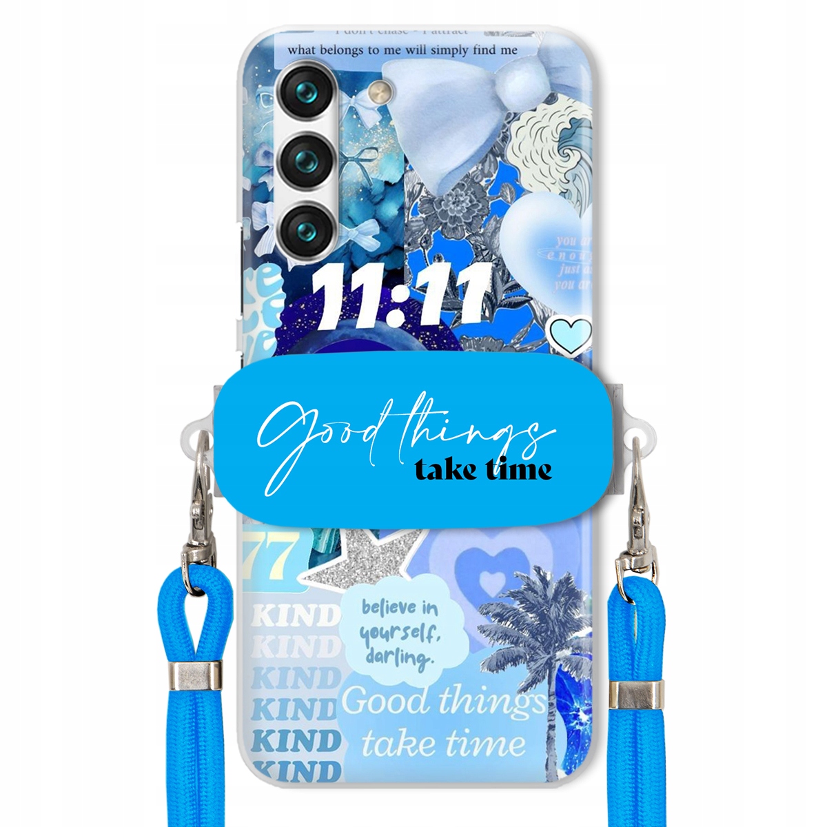 Puzdro pre Samsung S22 Držiak Crossbody vodítko Good Things Take Time Lata