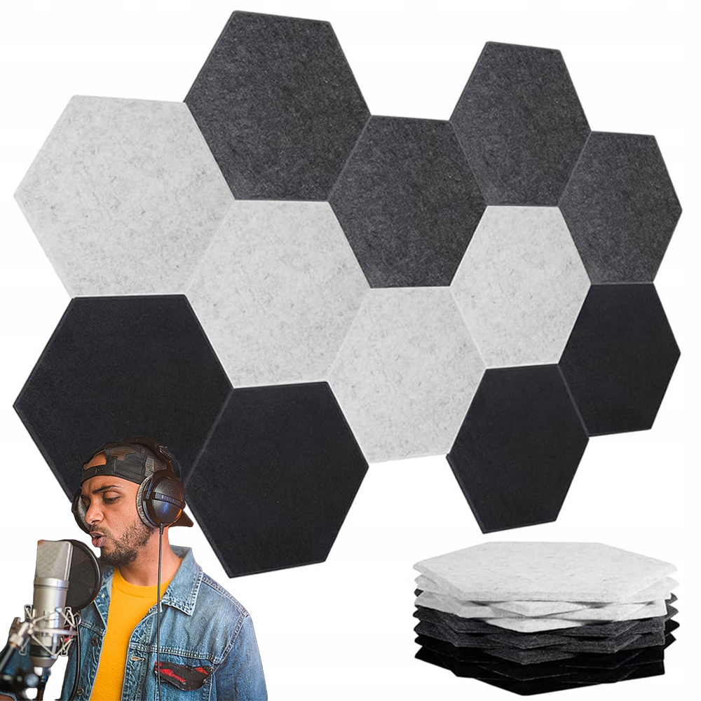 Akustická Zvuková Pěna Hexagon Panel 12 Ks Šestiúhelníkový Hráčský Pokoj