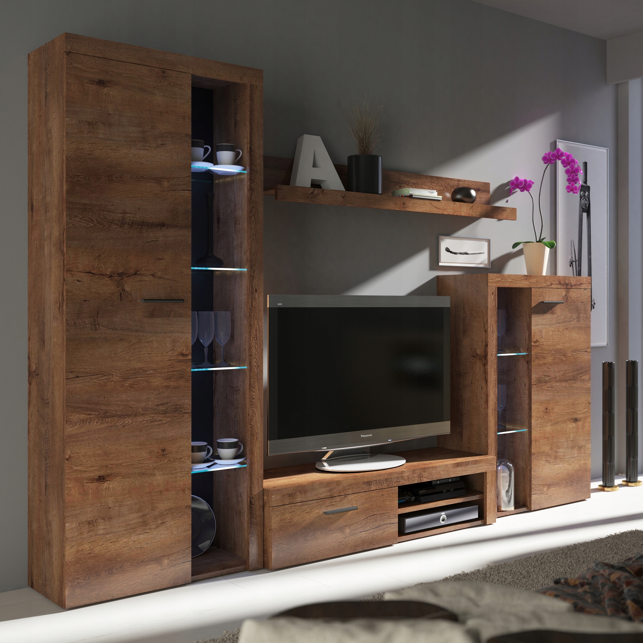 Nábytková Stěna Ritmo Dub lefkas Moderní Sada nábytku do obývacího pokoje