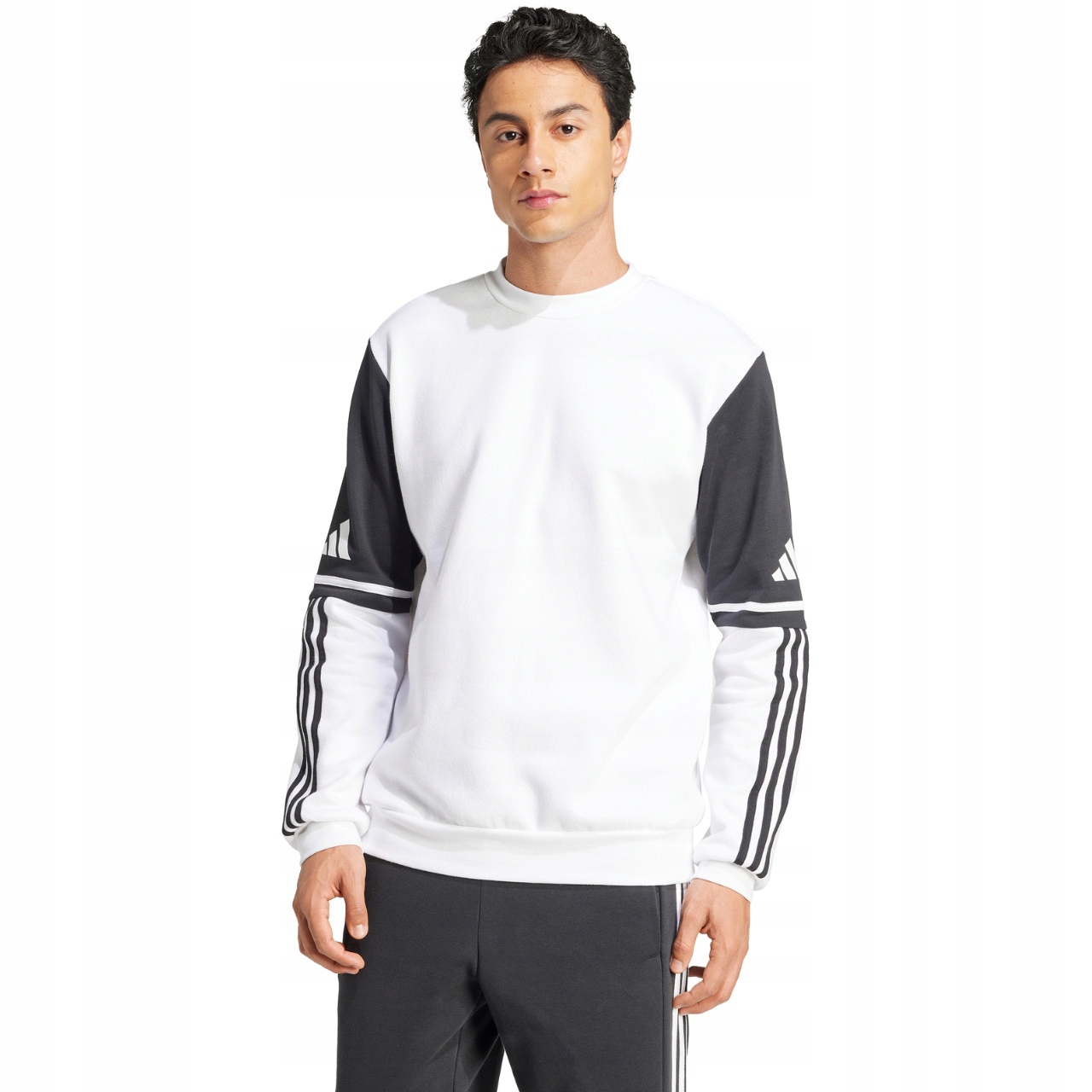 Pánská mikina adidas Squadra 25 Sweat Crew bílo-černá vel. S