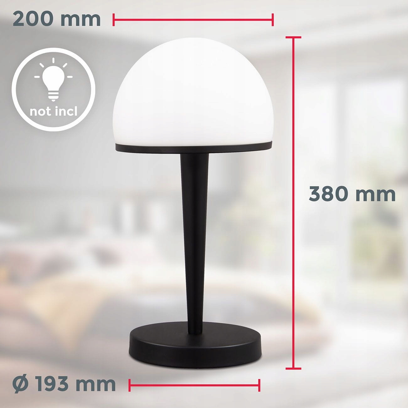 LAMPA STOŁOWA NOCNA DOTYKOWA CZARNA - ŚCIEMNIACZ Typ nocna stołowa