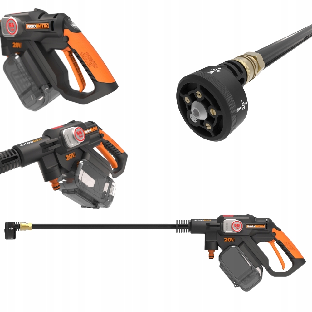 Myjka ciśnieniowa akumulatorowa Worx mocna 20V 56 bar hydroshot WG633E.9