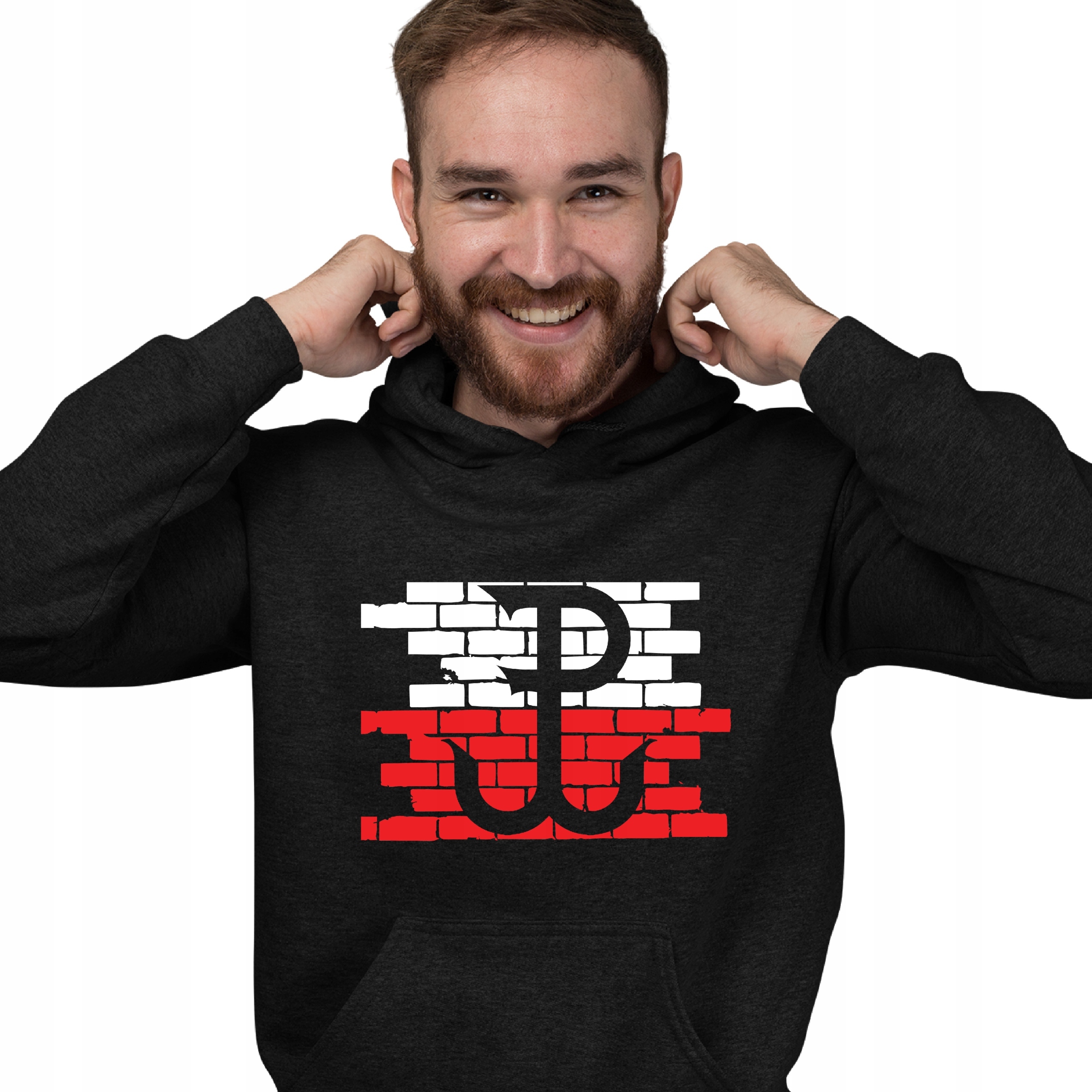 

Bluza Męska Z Kapturem Biało Czerwony Mur Kotwica