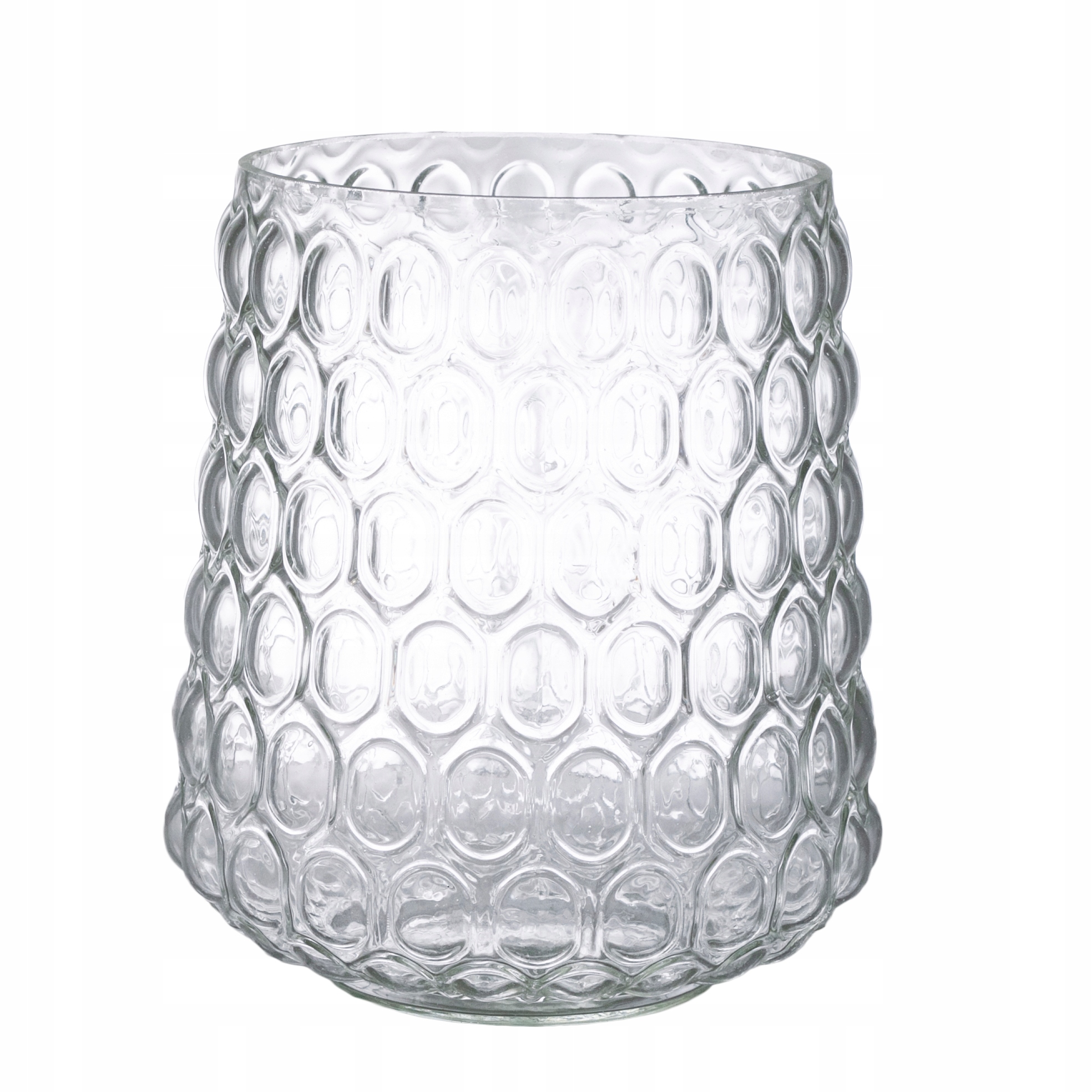 WAZON SZKLANY w kółka przezroczysty śr. 18cm