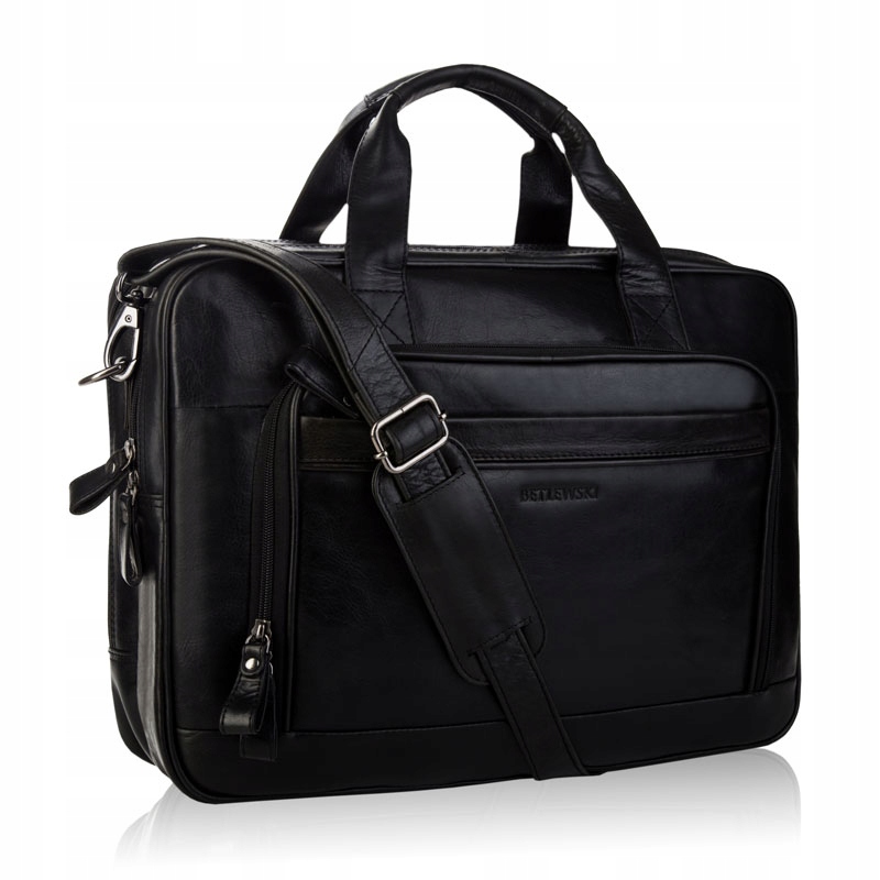 Betlewski Torba męska skórzana na laptopa skóra naturalna na ramię mocna