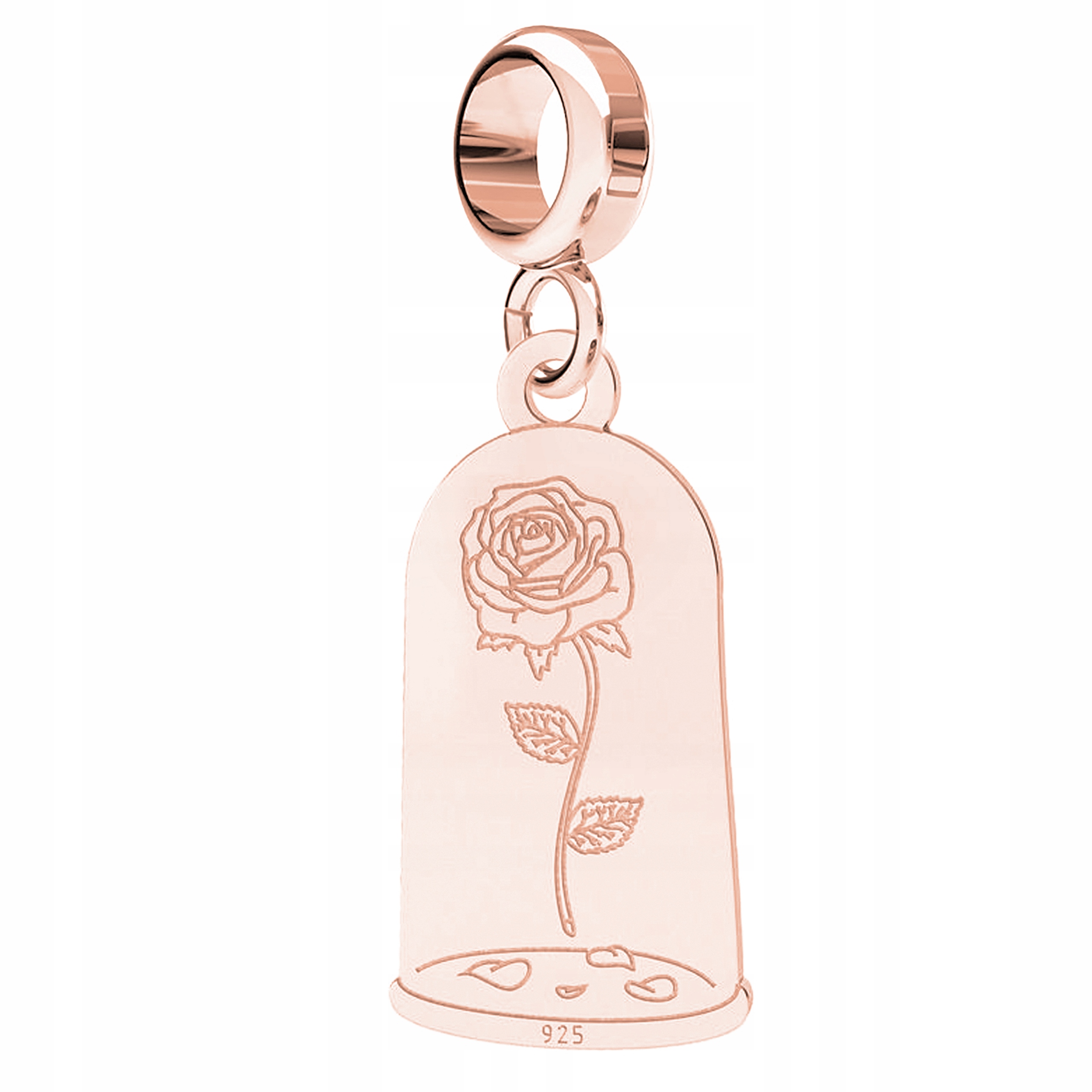 Charms Pozlacený plech s květem růže Květina Květinka Stříbro 925