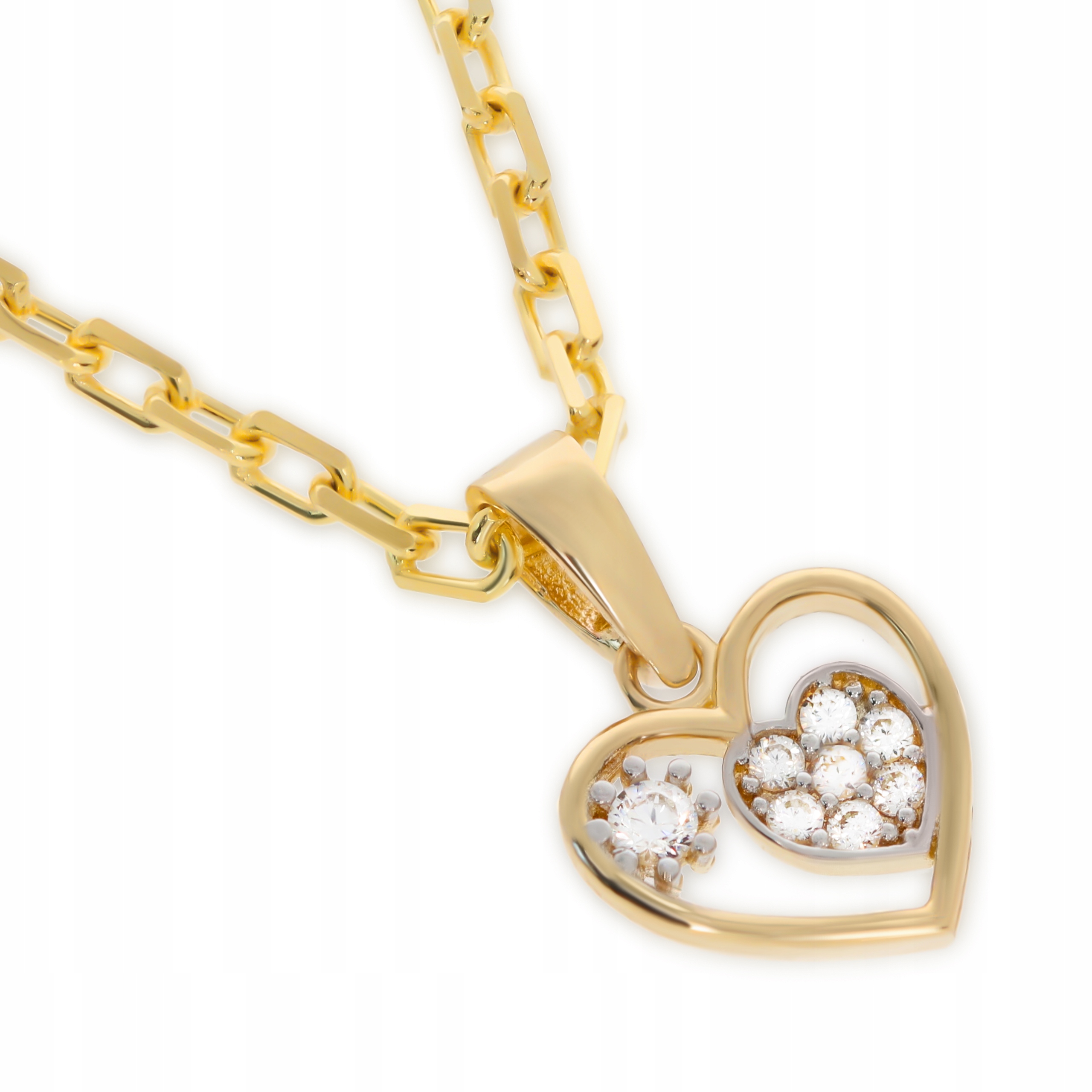 

Złota zawieszka serce z cyrkoniami Próby 585