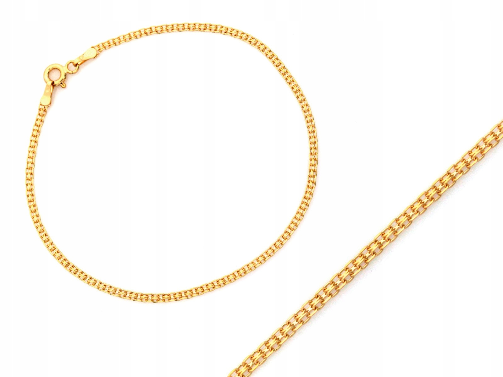 Zlatý řetízkový náramek 585 bismarková vazba 1.9 mm vel. 18 1.22 g, dámský