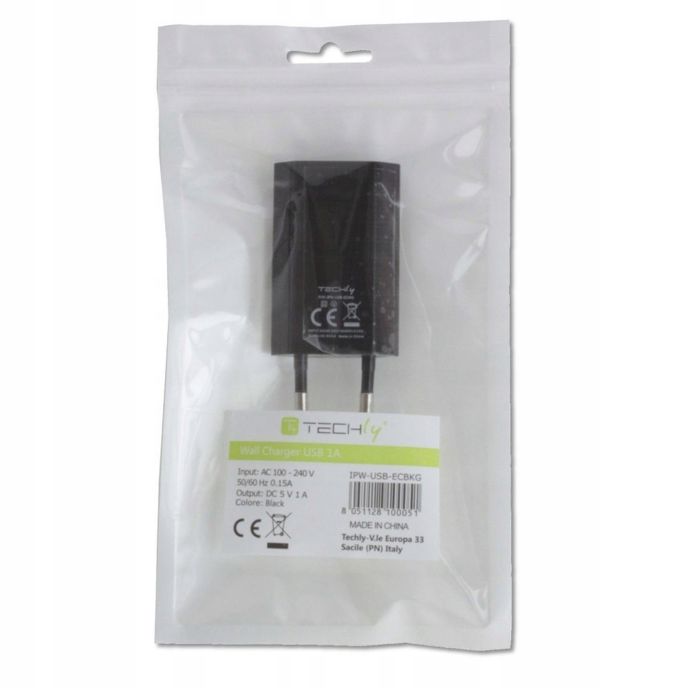 TECHLY USB зарядное устройство 5V 1A Черный код производителя 100051