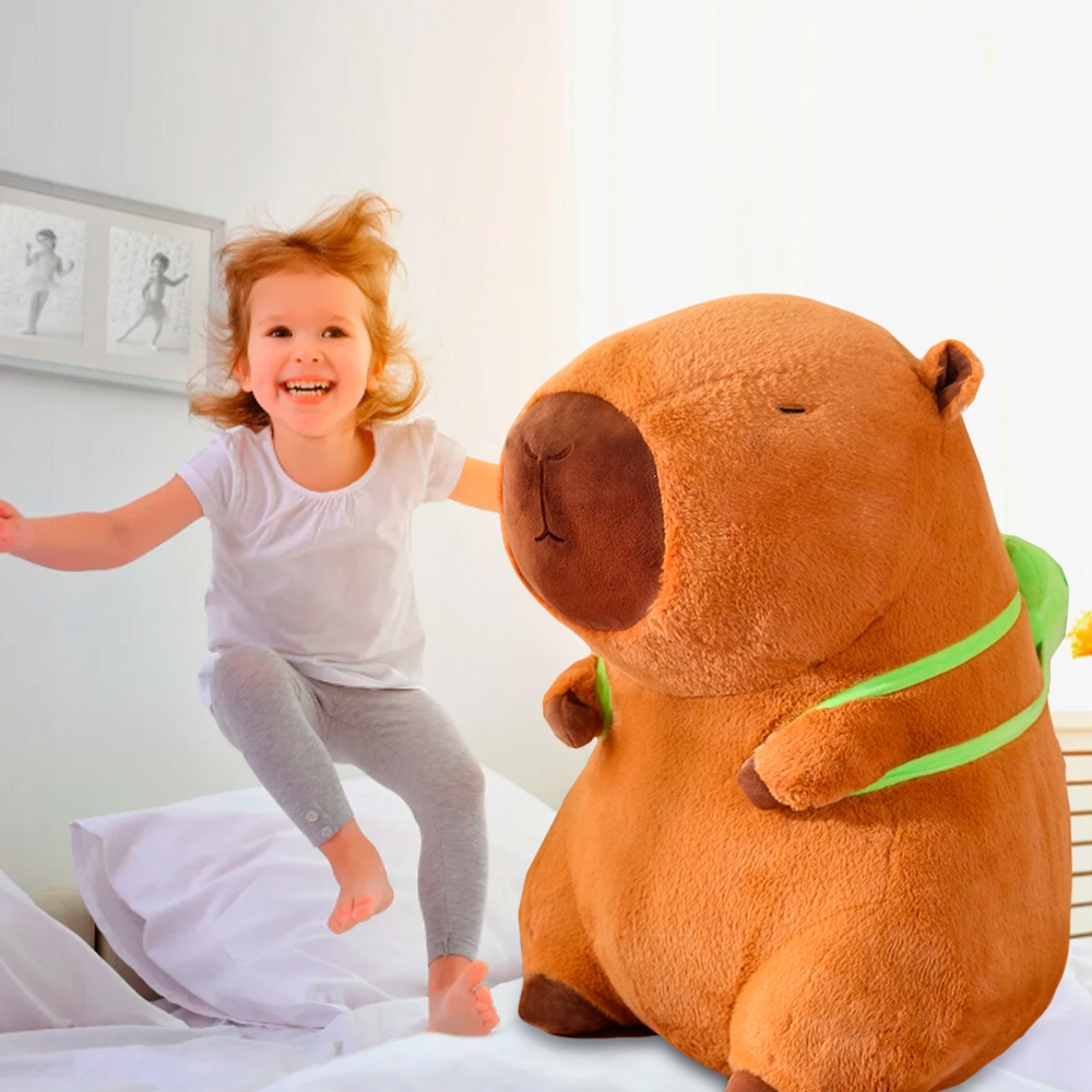 DUŻY MASKOTKA PLUSZOWA PLUSZAK KAPIBARA 100 CM KAPIBARA Z PLECAKIEM PREZENT Marka 100