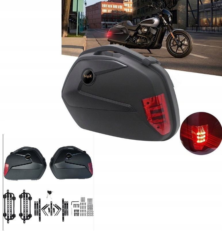 Boční Kufry Abs Brzdové Světlo Univerzální Rámy Honda Cb Cbf Cbr XL Nc