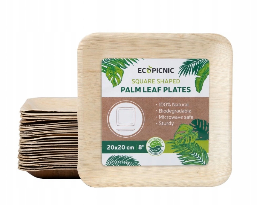 Talíř z palmových listů 8" 20*20 cm 50 Ks