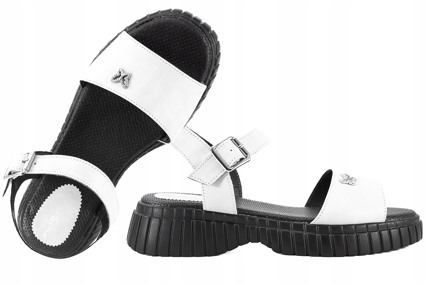 Filippo DS6811 Sandały Damskie Na Platformie białe 37 Biały