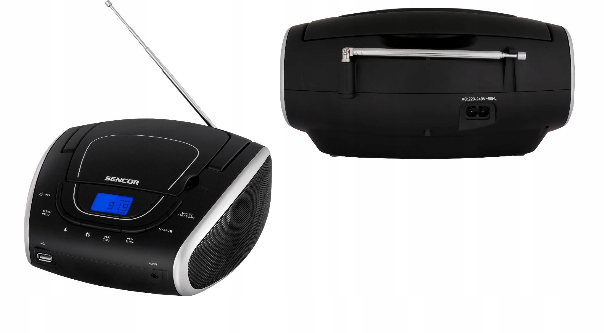 Radio Fm Sencor Spt 1600BS Usb CD zasilanie sieciowe lub baterie