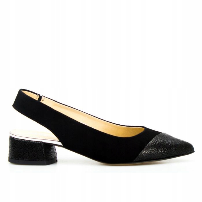 Černé Ozdobné Nízké Sandály Špička Černá 37