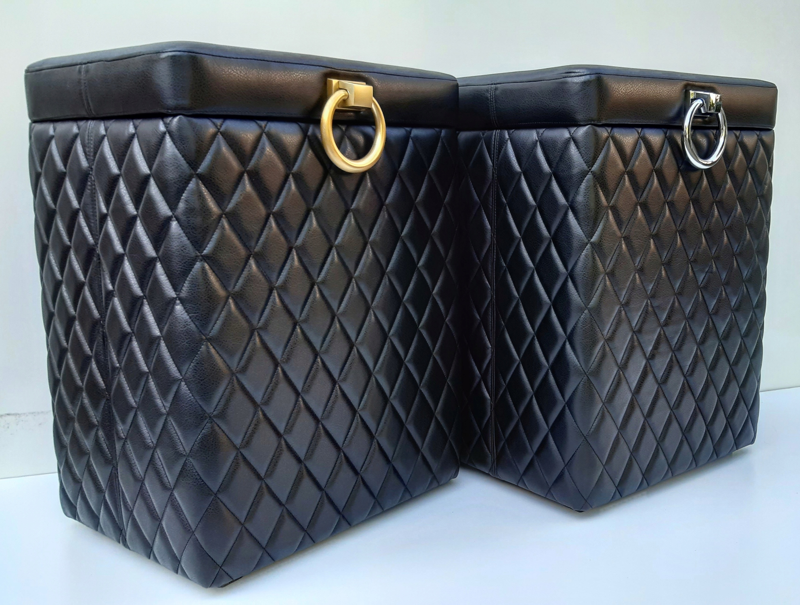 Kufer Kosz na pranie Bieliźniak Pikowany Glamour Kolor czarny