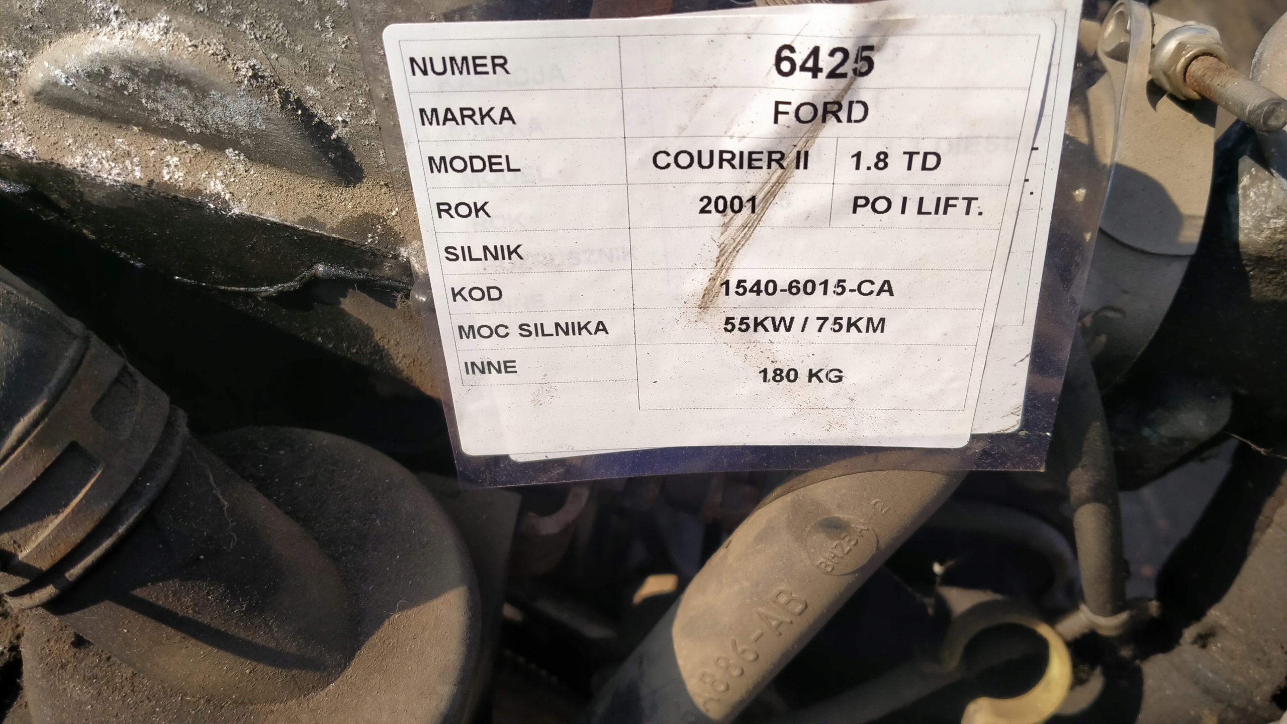 Ford Courier II 1,8td - 75km engine complete