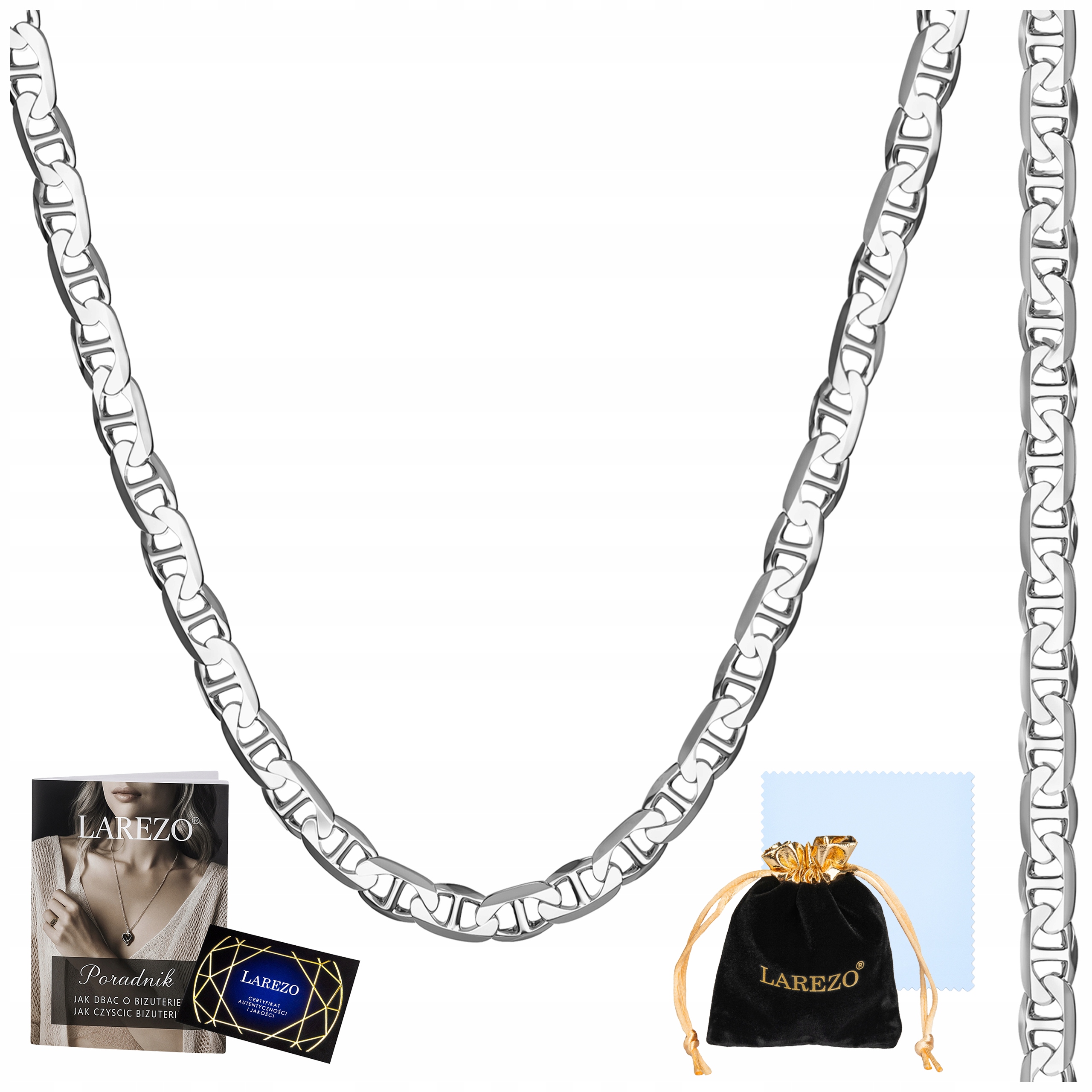 Stříbrný Řetízek Pánský Gucci Marina 60 cm Žiletka Plný Silný Řetěz 3,1 mm