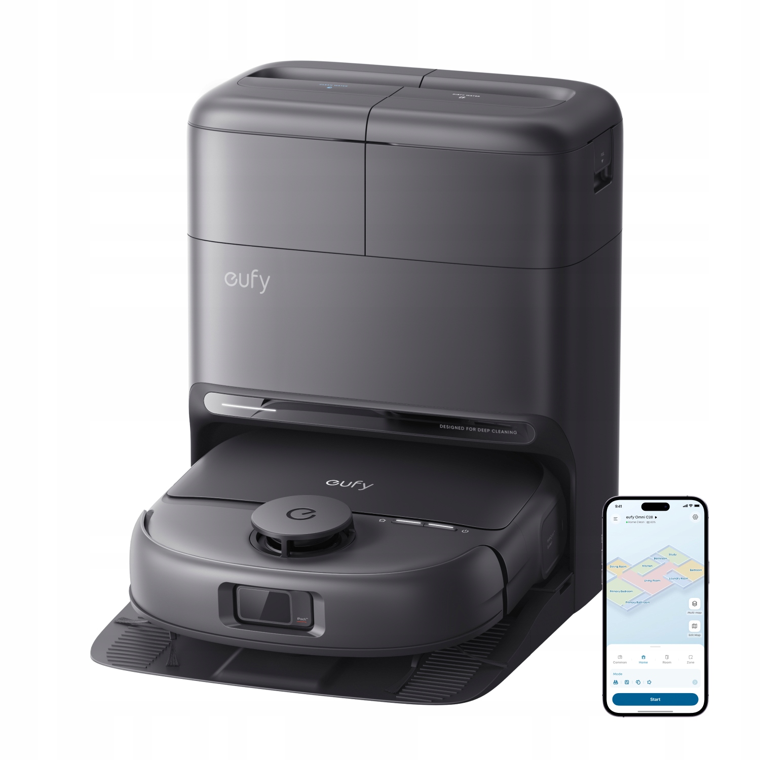 Robot Sprzątający Eufy Omni C28 Black 15000Pa Stacja HydroJet 5w1 Aplikacja