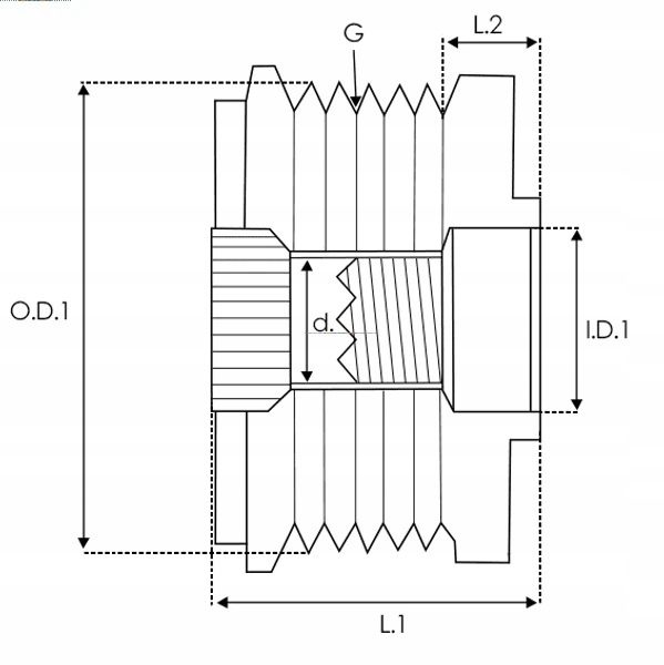 Колесо Kółko стрічкові alternatora INA F - 227628 Audi VW Виробник запчастини INA foto 2