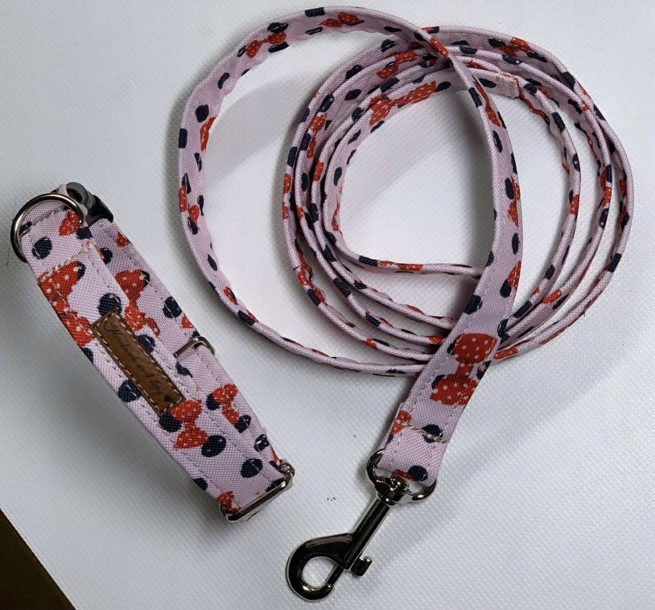 Levně velurový obojek vodítko s městským akcesoria pro chodícího pejska