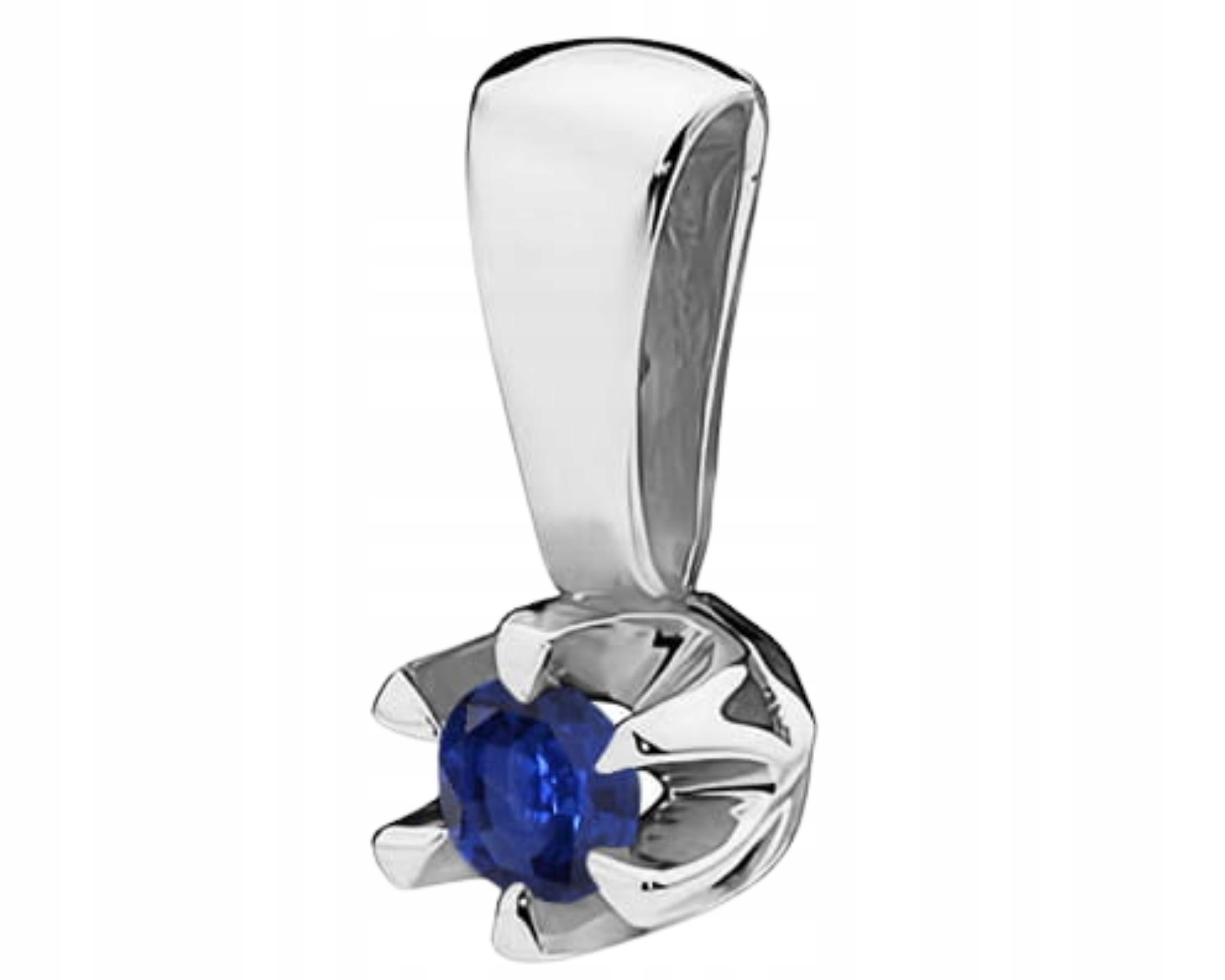 Bílé Zlato Přívěsek Se Safírem Zlato 585 14K Dárek Gravírování