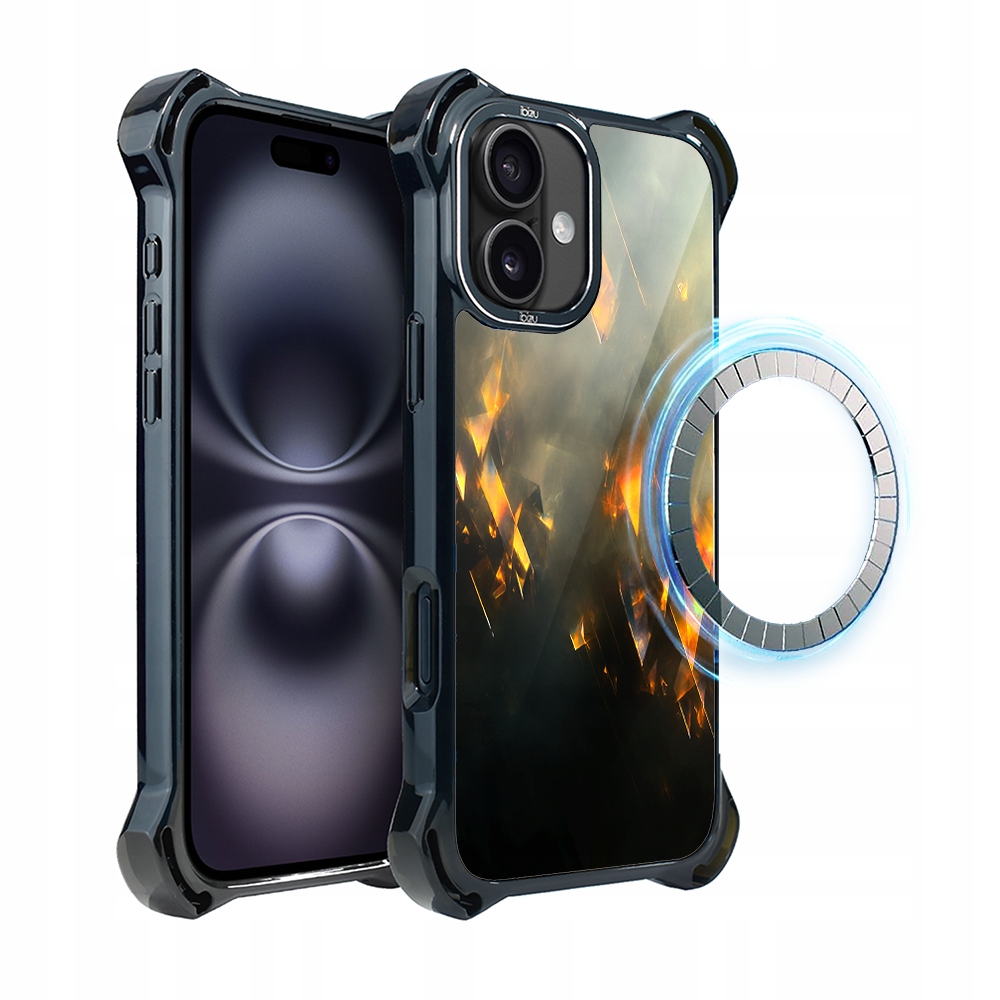 Pouzdro Ibizu DropGuard Ultra pro iPhone 16 s MagSafe, zlaté jiskry