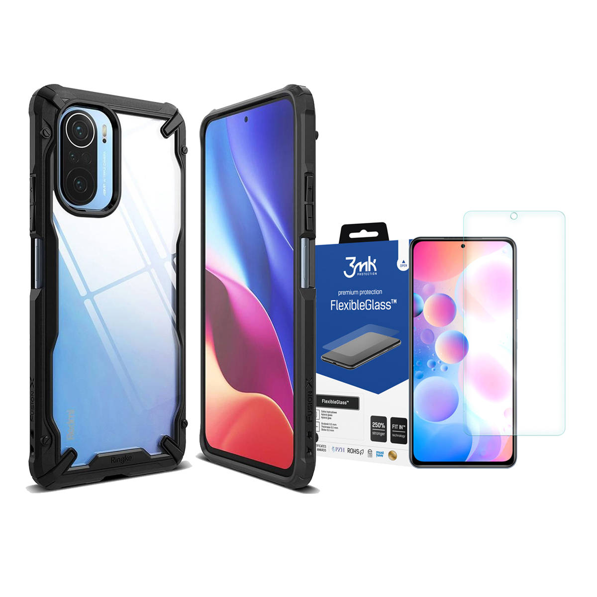 

Ringke Etui Case Do Xiaomi Poco F3 + Szkło 3MK Fg