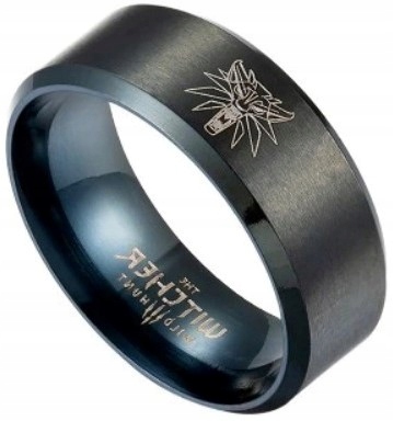 WITHER, WILK Czarny Pierścień Sygnet STAL