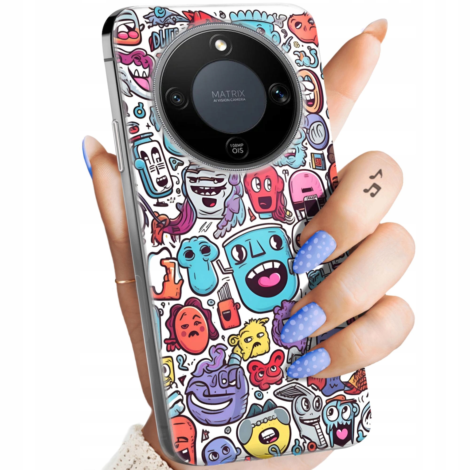 Etui Do Honor X70 X9D MAGIC8 Lite Doodle Zwierzęta Potwory Case