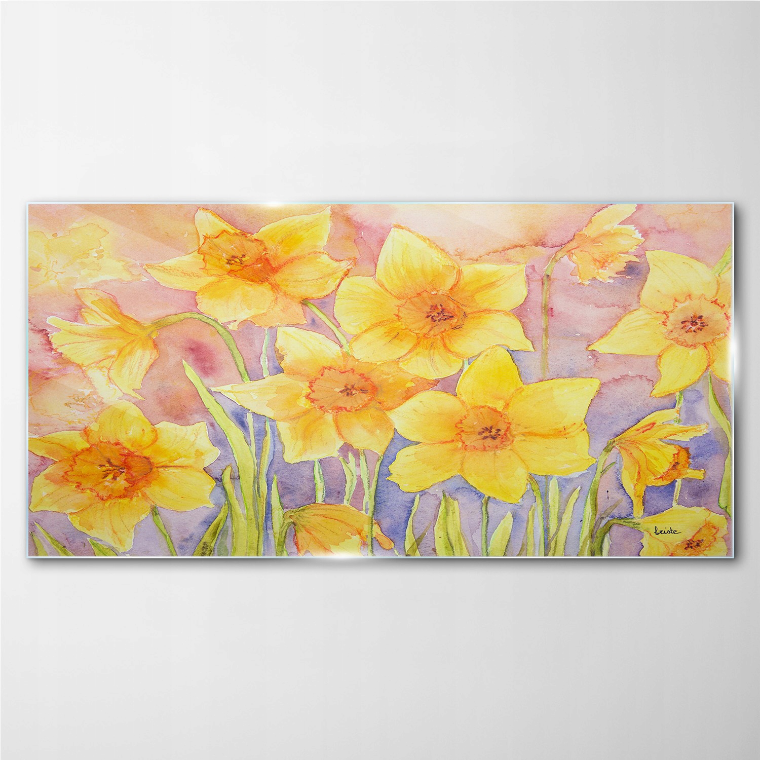 

Foto-obraz na szkle Kwiaty żółty rysunek 100x50 cm