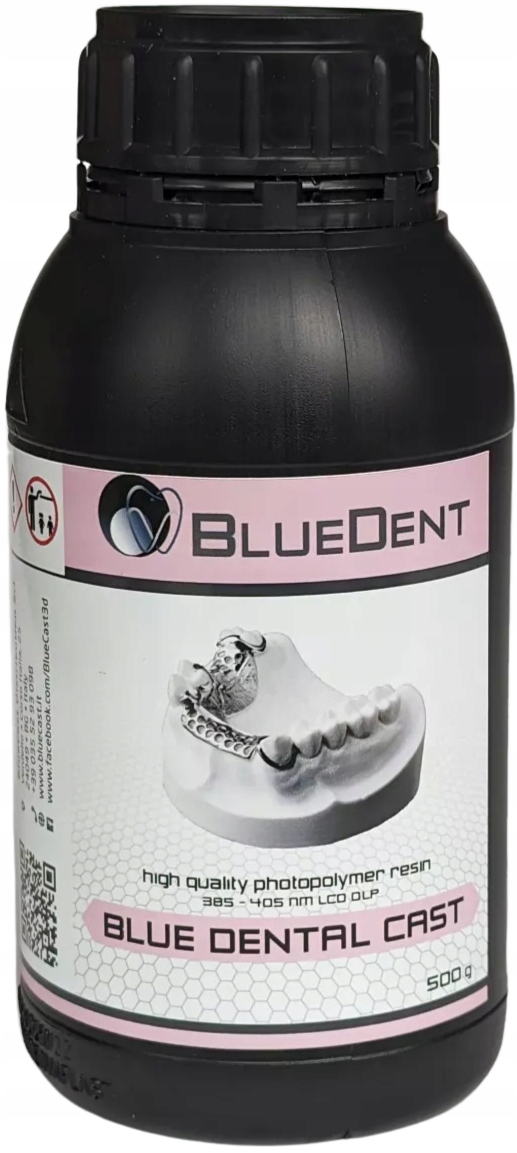 Zubní Uv pryskyřice BlueCast Dental Cast 0,5 kg 0,5 l pro 3D tiskárnu