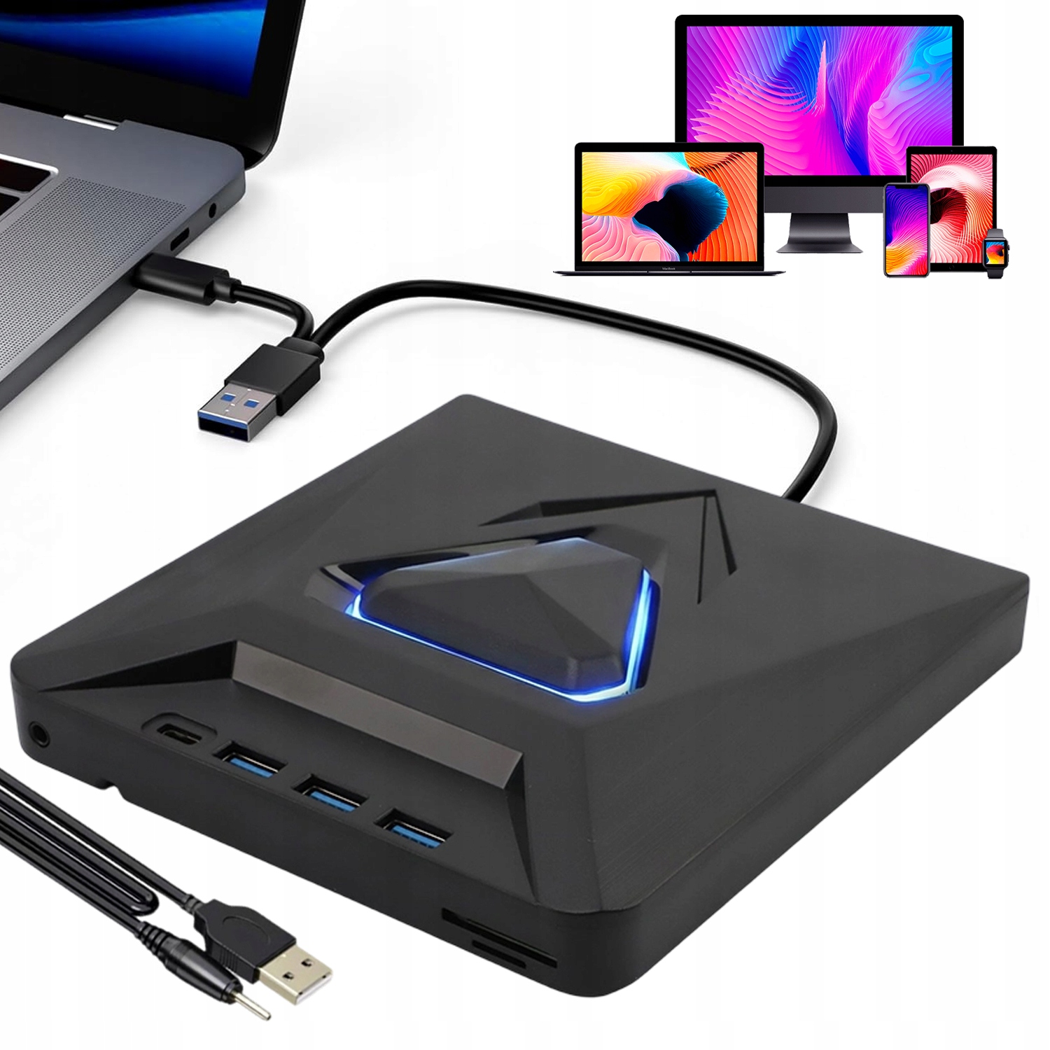 Napęd Zewnętrzny DVD Nagrywarka CD DVD Usb 3.0 Type C Do Komputera Tv