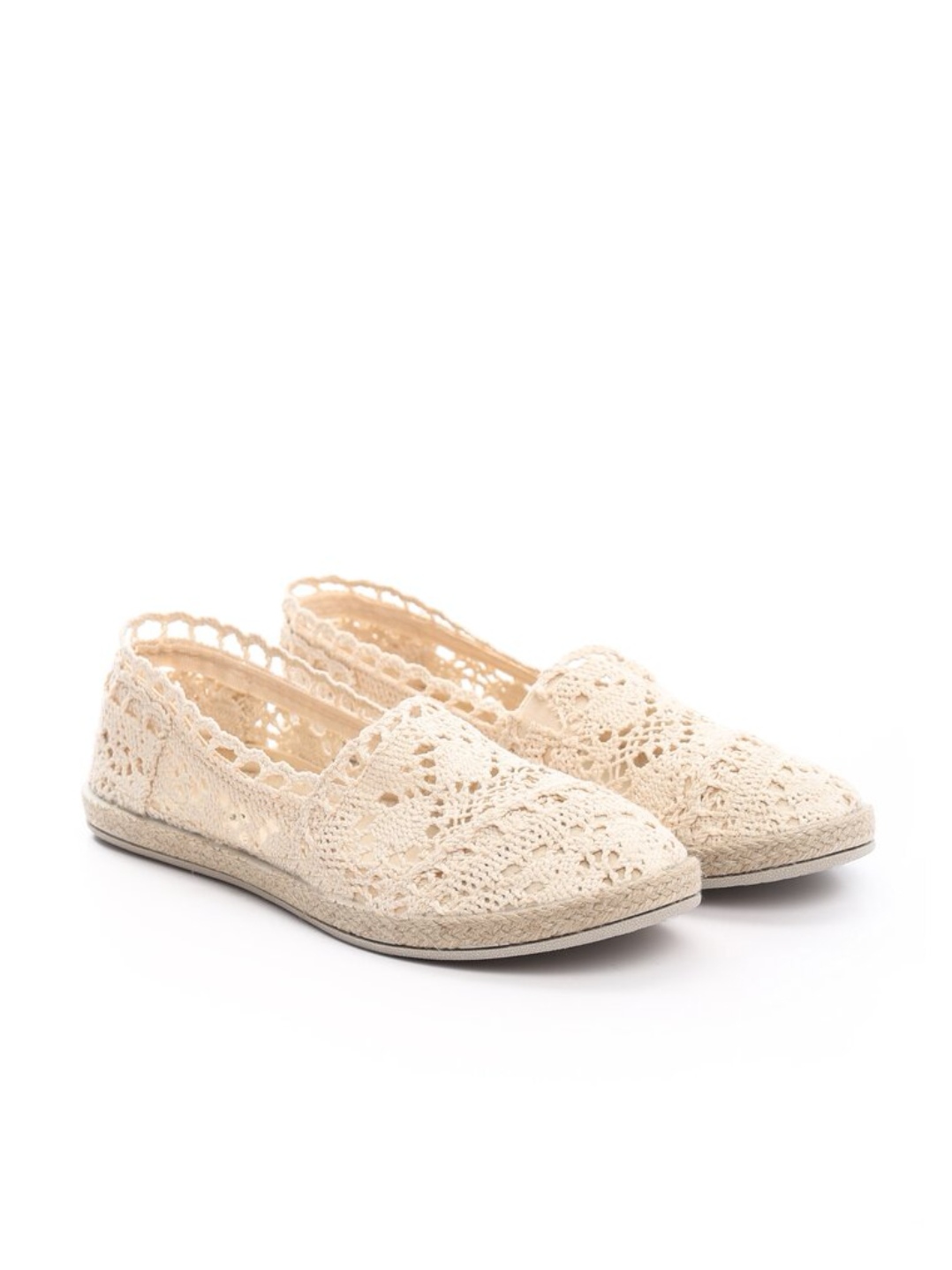BEŻOWE KORONKOWE ESPADRYLE TENISÓWKI WSUWANE 38 Kod producenta B784-41