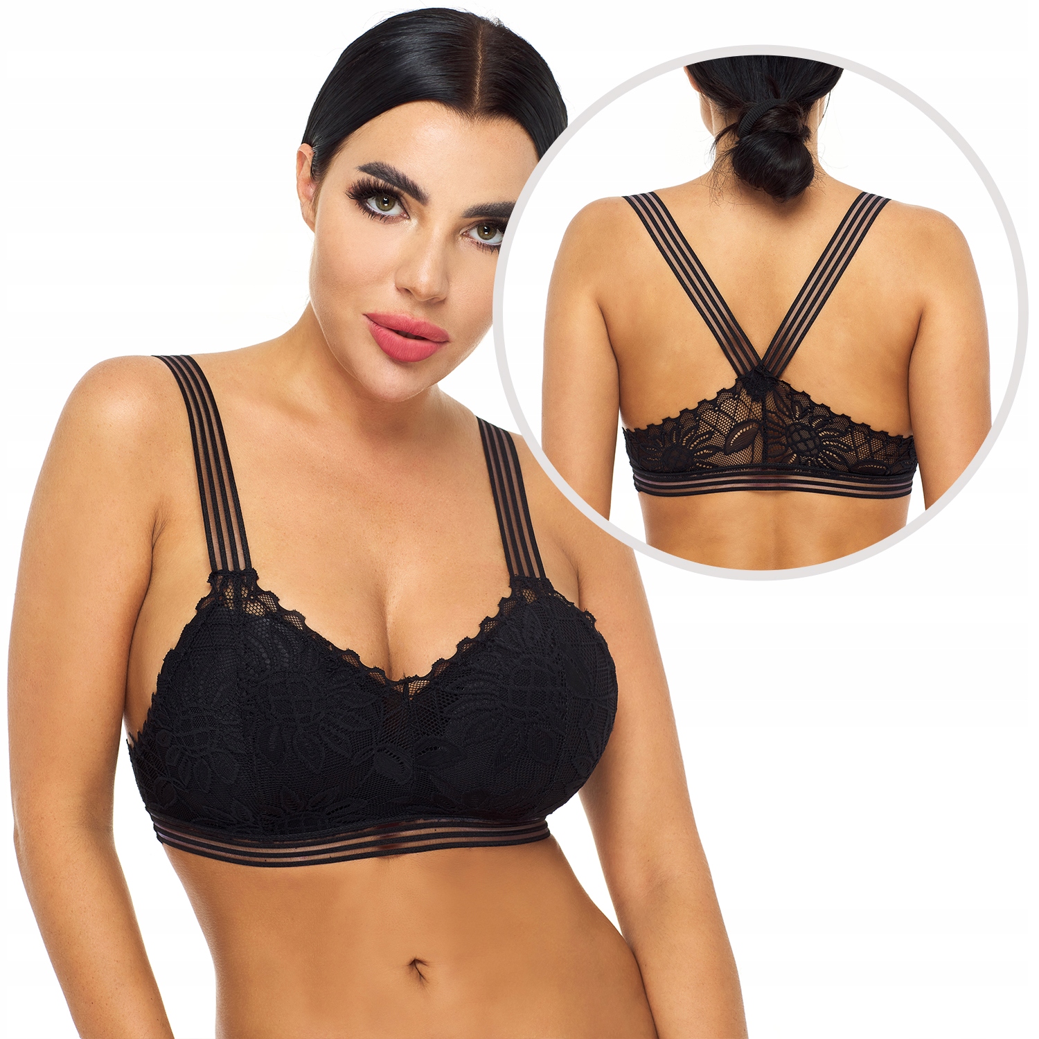 

Biustonosz Stanik Koronkowy Braletka Top Xs S